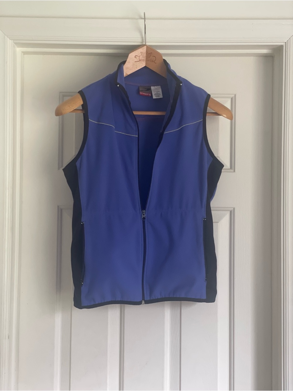 Vintage Prospirit Indigo Blue Fleece Zip Up Vest Size Medium
